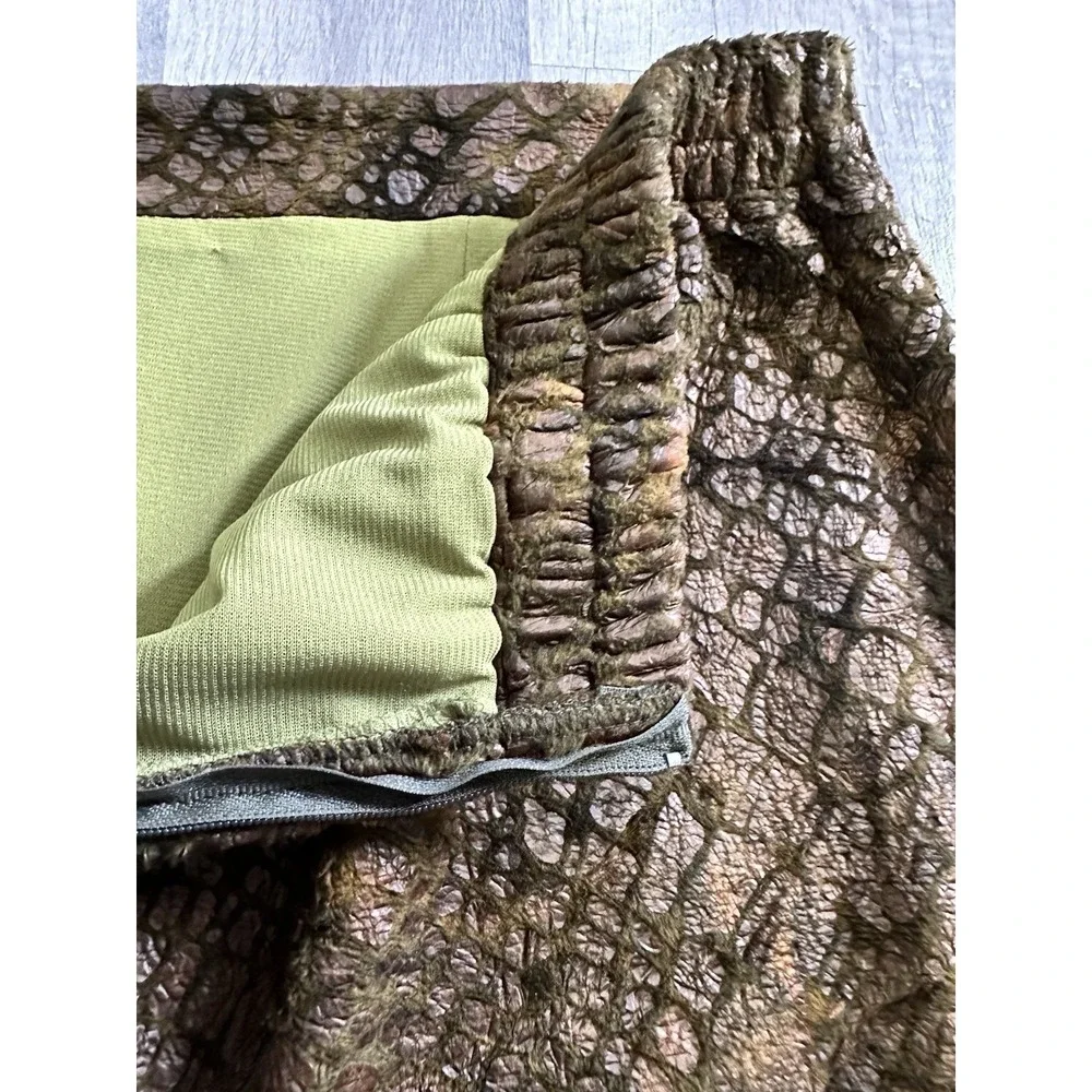 Design Todays Maxi Skirt Long Alligator Crocodile USA Made Brown Size 1X Vintage